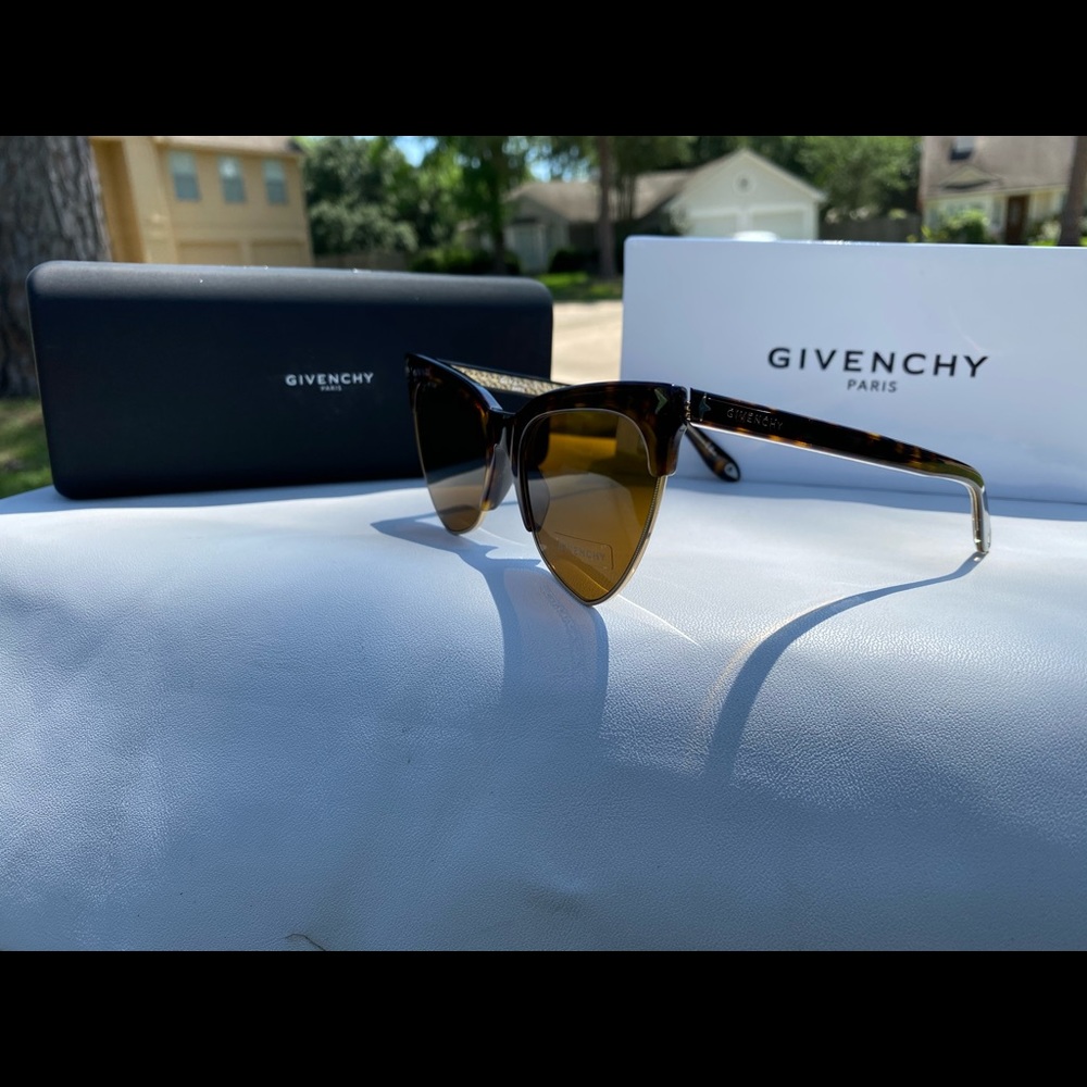 Givenchy Dark Havana & Brown Cat Eye Sunglasses - Picture 3 of 9